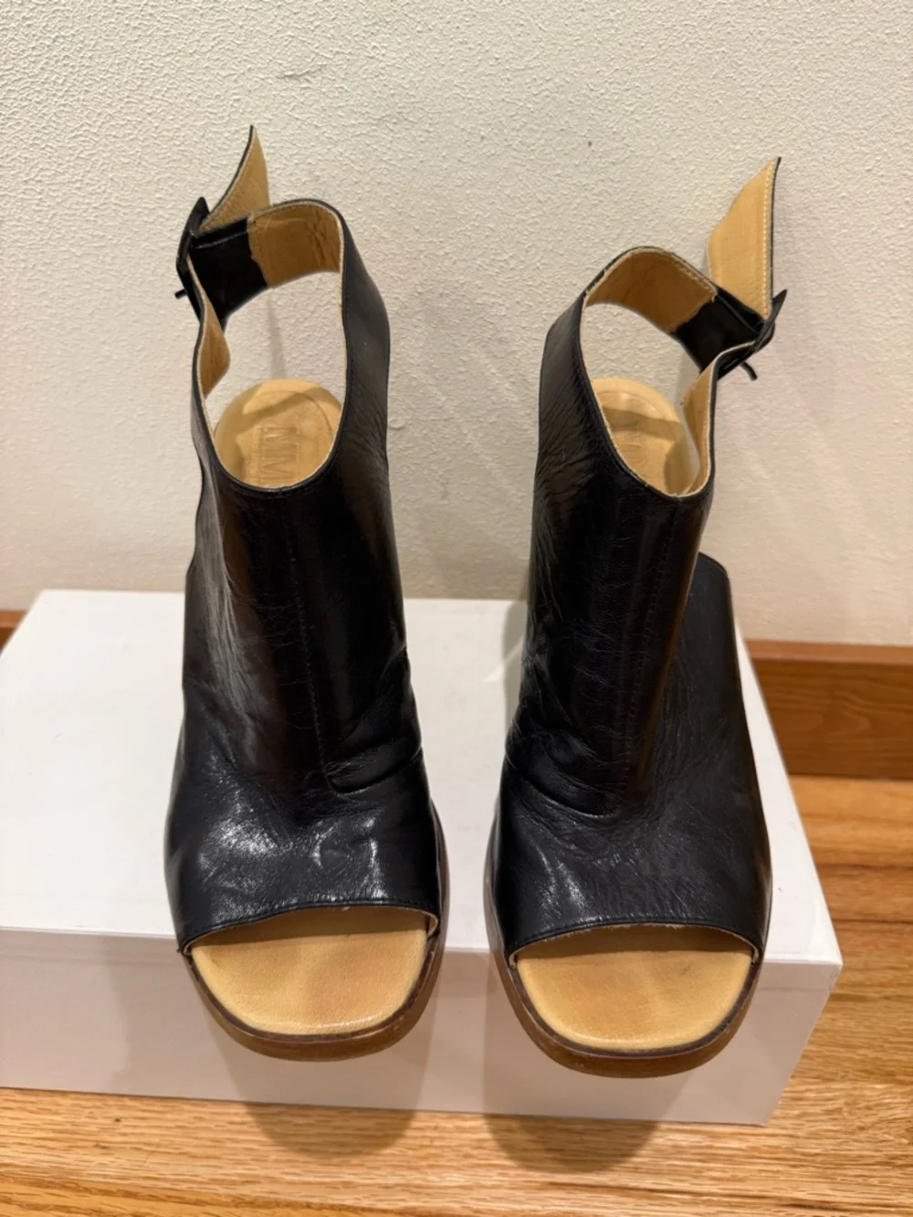 Maison Margiela MM6 Leather Slingbacks Sandals Shoes 39 - Picture 3 of 5